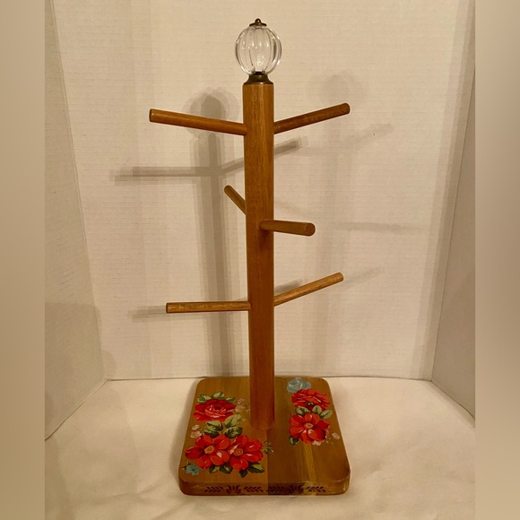 Pioneer Woman Vintage Floral Mug Tree Holder With Acrylic Knob - Holds 6 mugs - Picture 5 of 5